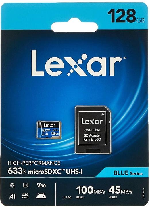 Actual product image Lexar High-Performance 633x (128 GB, microSDXC, U3, UHS-I)