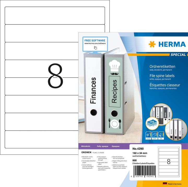 Actual product image HERMA Folder labels A4