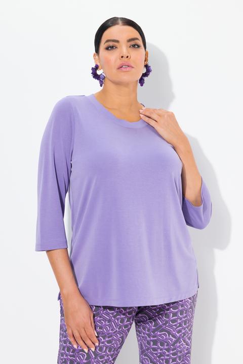 Produktbild Ulla Popken Shirt, Rippbündchen, Rundhals, 3/4-Arm (58)