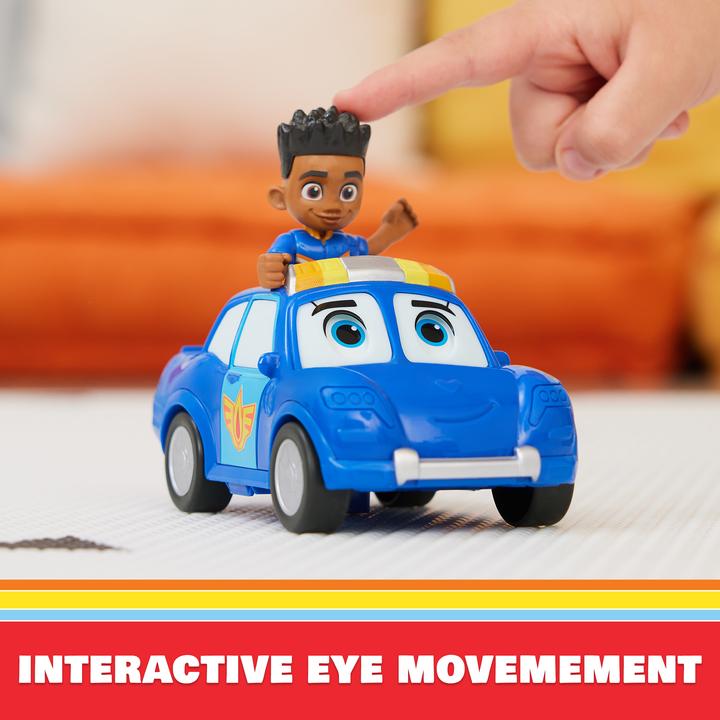 Produktbild Spin Master Disney Junior Firebuds, Jayden und Piston, Actionfigur und Spielzeugpolizeiauto mit interaktiver Aug