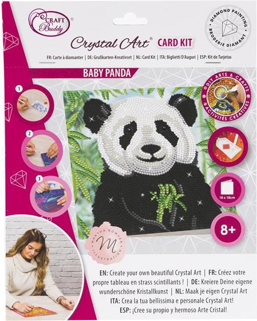 Immagine prodotto Craft Buddy Baby Panda, Biglietto 18x18cm Crystal Art