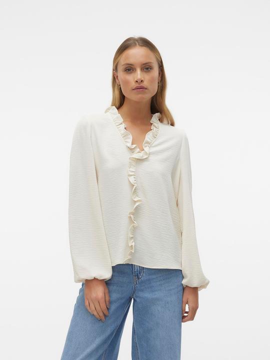Produktbild Vero Moda Normal geschnitten V-Ausschnitt Elastische Bündchen Voluminöser Armschnitt Top Bluse (L)