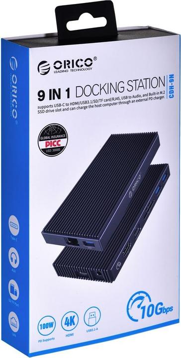 Immagine prodotto Orico CDH-9N-GY-BP (USB-C, 9 porte)
