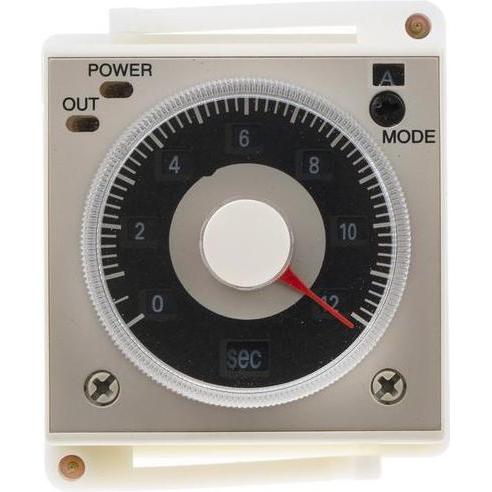 RS PRO Relè temporizzatore, montaggio sul pannello frontale, 0,1 s 300h, 220V ac, 2 cont. Singolo, 2, Relais