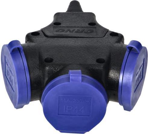 Productafbeelding MGA ORNO AE-13209 Werkplaats Schuko Stekker Buiten Waterdicht IP44 3x2P+E Franse versie van het Product (3x)