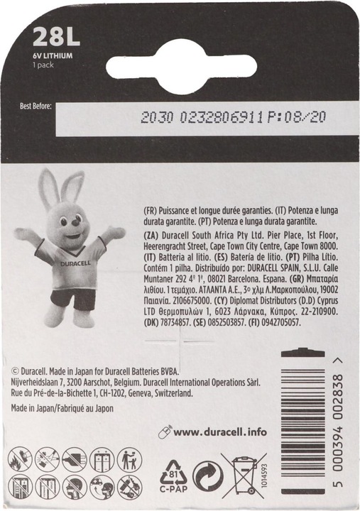 Immagine prodotto Duracell Foto (1 pz., 28L, 150 mAh)