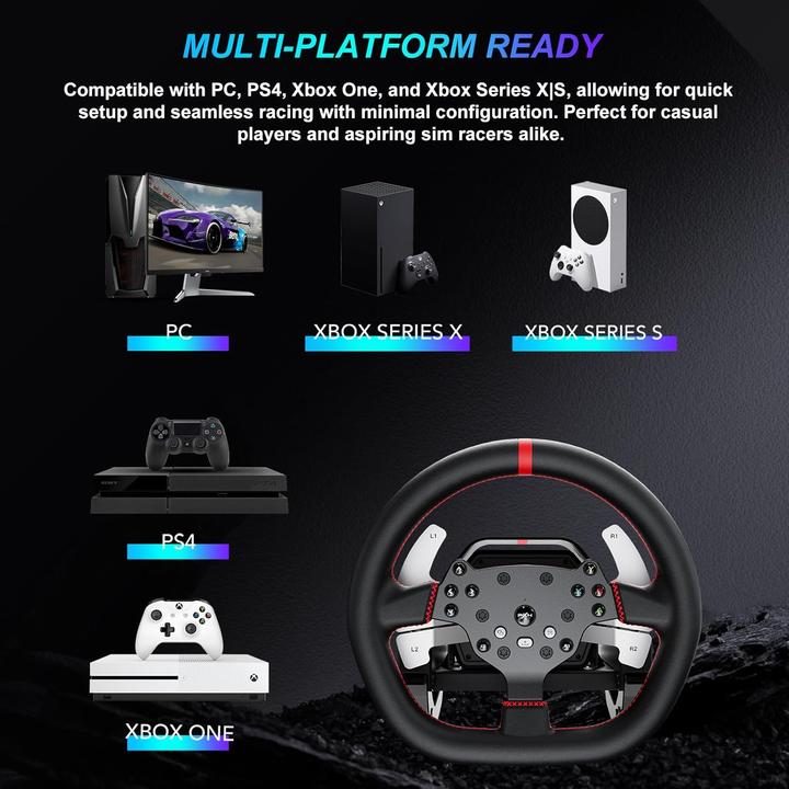 Actual product image PXN PXN-V10 Ultra gaming set - steering wheel + pedal + clamps + mounting accessories (PS4 / Xbox on... (PC, PS4, Xbox One S, Xbox Series X)