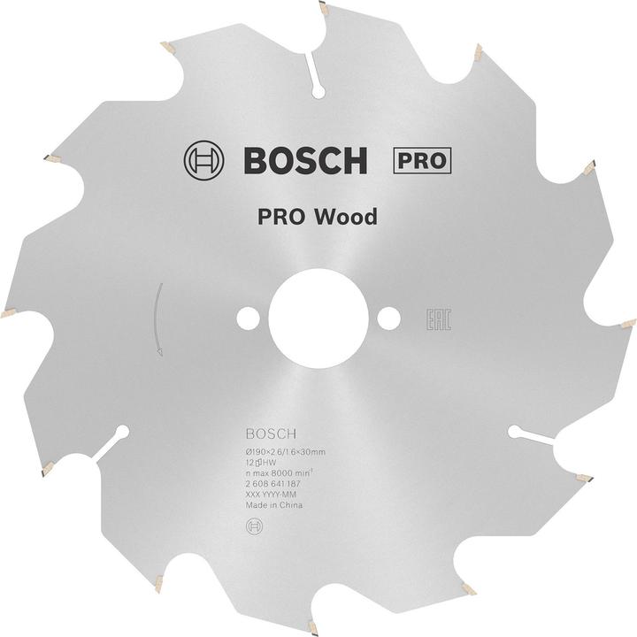 Produktbild Bosch Professional Zubehör PRO Wood Kreissägeblatt, 190 x 2.6 x 30 mm