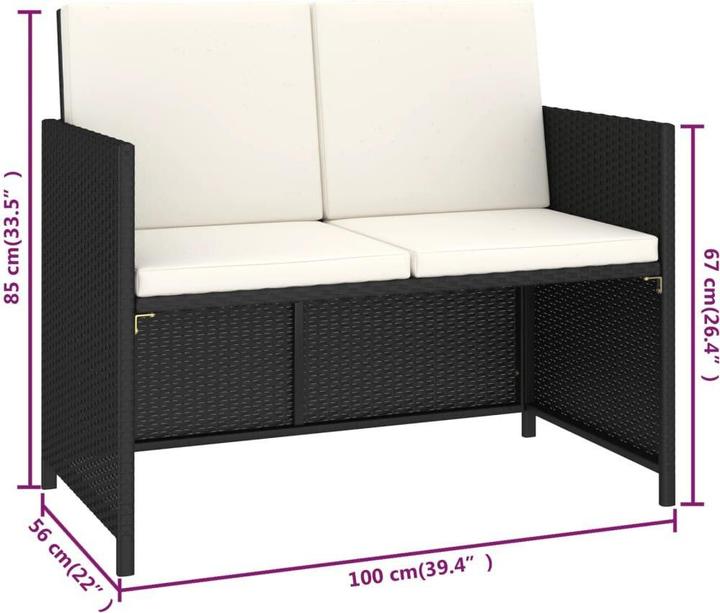 Produktbild vidaXL Gartenmöbel-Set (123 x 60 x 74 cm)