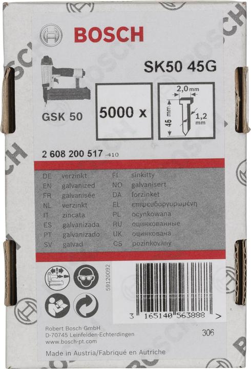Productafbeelding Bosch Professional Zubehör Verzonken pen SK50 45G, 1,2 m