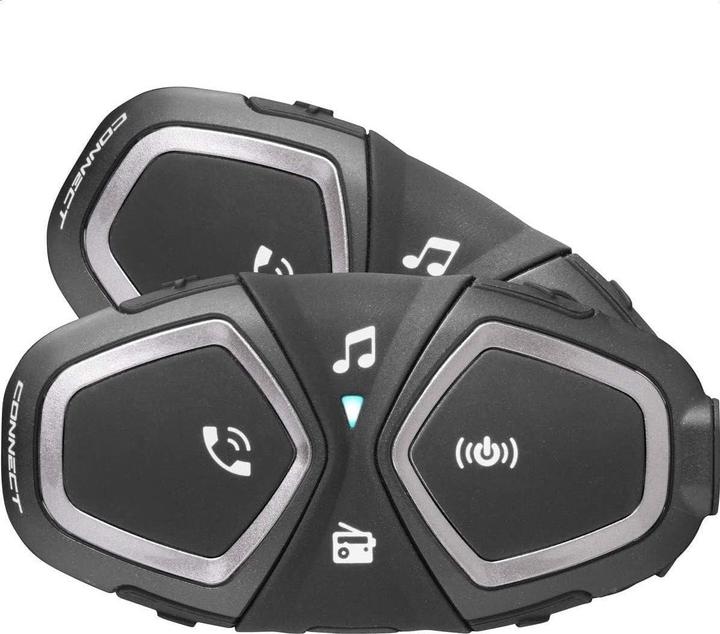 Interphone Dual intercom for motorbike helmet, stereo, 300 m range, 12 h runtime, waterproof (Set of 2)