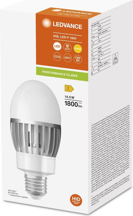 Produktbild Ledvance HQL LED P 1800LM 14.5W 827 E27 (E27, 14.50 W, 1800 lm, 1 x, E)