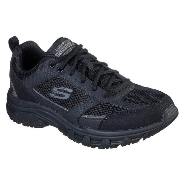 Skechers, Mannen, Sneakers, Herenschoenen Van Eikenhout, Zwart, Zwart, (43)