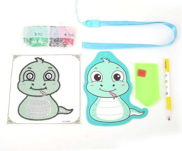 Actual product image Cover-Discount DIY craft set glitter rhinestones pendant snake