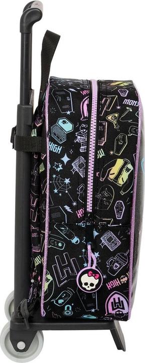 Produktbild Monster High Schulrucksack mit Rädern Schwarz 22 x 27 x 10 cm