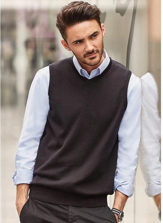 Actual product image Russell Collection knitted jumper with V-neckline (4XL)