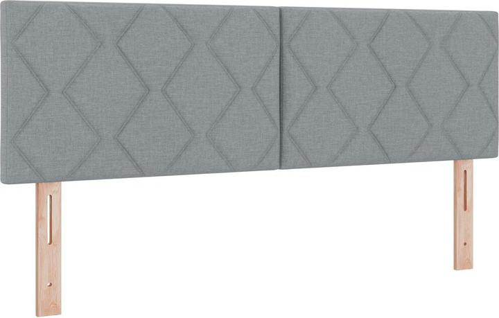 Actual product image VidaXL Box spring bed with mattress & LED light grey 160x200 cm fabric (160 x 200 cm)