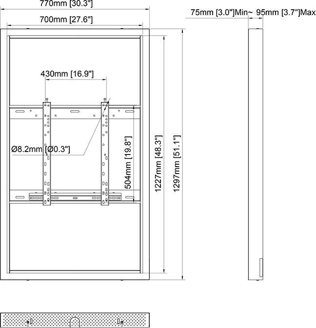 Actual product image Multibrackets Monitor frame, wall mounting, 55"/1188