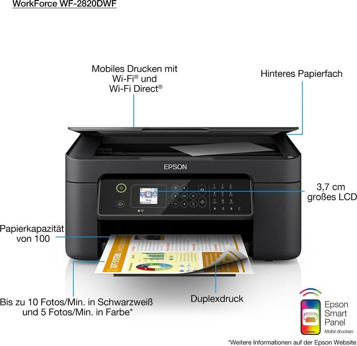 Produktbild Epson WorkForce WF-2840DWF (Tintenpatrone, Farbe)