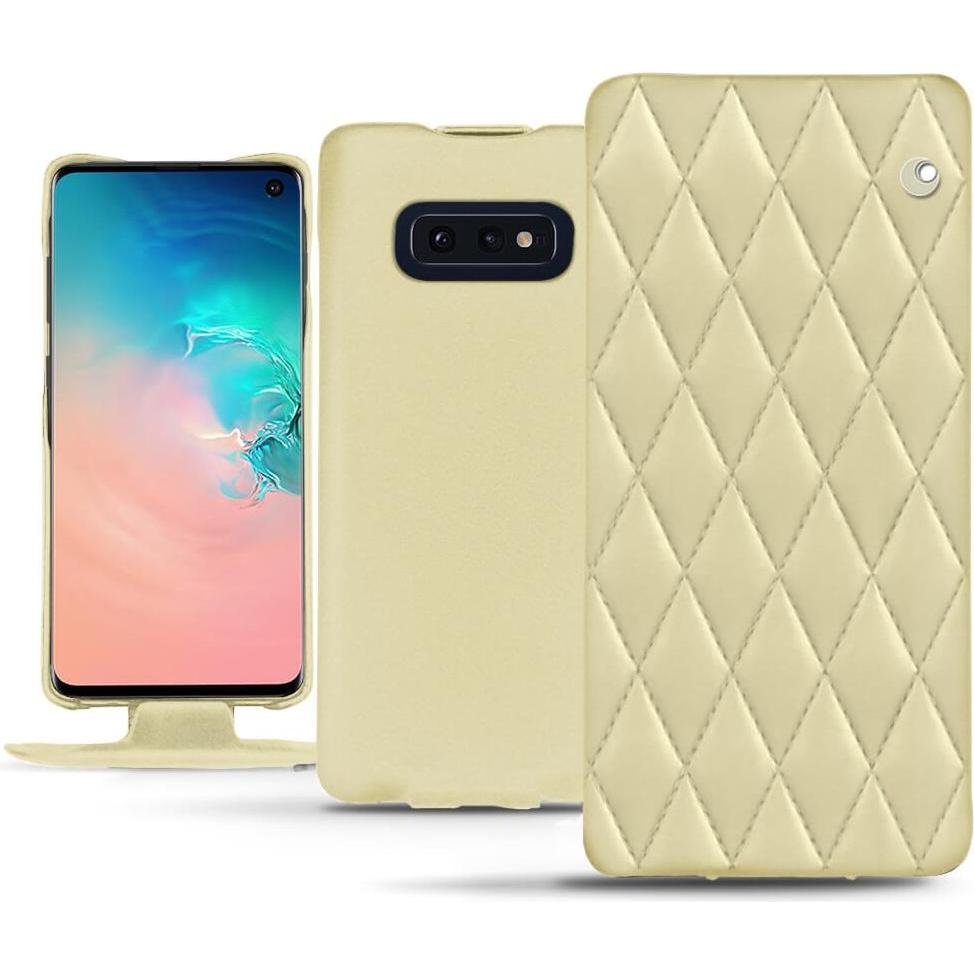 Noreve Lederschutzhülle vertikal (Samsung Galaxy S10e), Smartphone Hülle, Beige
