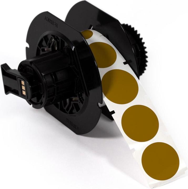 Image du produit Brady B30-D35-595-BR, Étiquette de contrôle, vinyle, rond ⌀ 35 mm, marron (750 étiquettes)