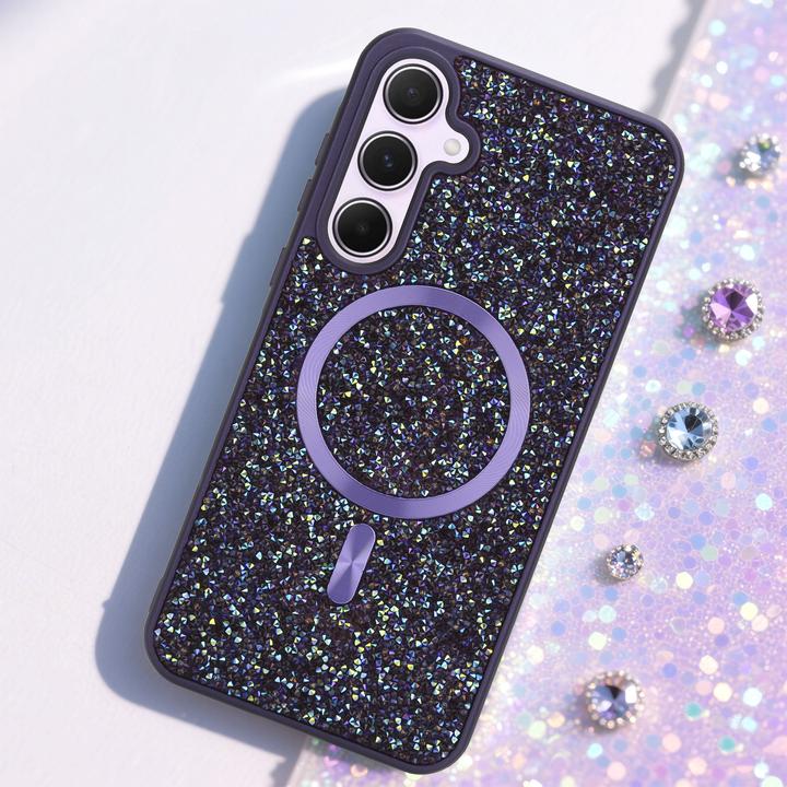 Produktbild Cadorabo Samsung Galaxy A55 5G Hülle kompatibel mit MagSafe Glitzer Case (Samsung Galaxy A55)