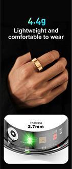 Immagine prodotto Powerton SMART Ring Grösse 8 schwarz / Smart Ring / BT 5.0 / IP68 (8, Nero, Oro)