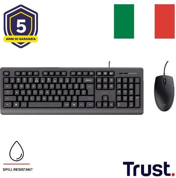 Productafbeelding Trust Primo Toetsenbord En Muis Set It (IT, Bedraad)