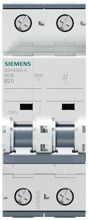 Produktbild Siemens MCB 1+N Pole Type B 10kA 20A 230V