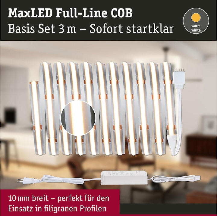 Image du produit Paulmann MaxLED 500 Full-Line COB Stripe Set (Blanc chaud, 300 cm, Intérieur)
