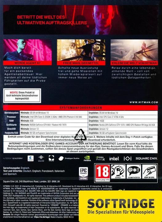 Actual product image Square Enix Hitman 3 (PC, EN)