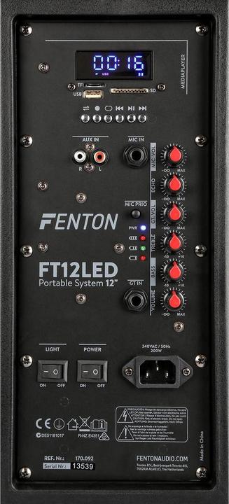Immagine prodotto Fenton Altoparlante attivo del carrello FT12LED (Attivo, 1x 700 W)