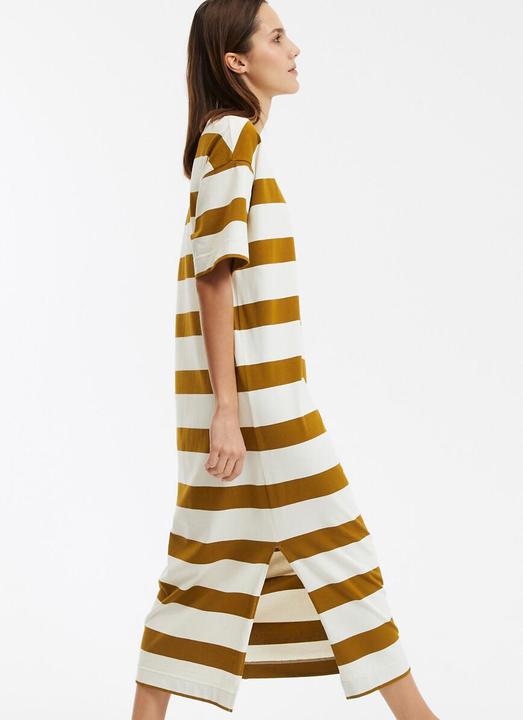 Produktbild La Redoute Collections Gestreiftes langes Kleid mit Schulterknöpfen und kurzen Ärmeln (XXL)
