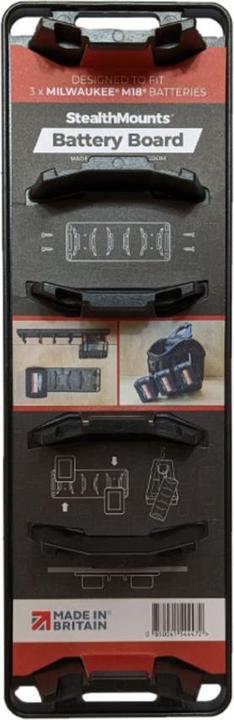 StealthMounts BD-MW18-1 Schwarzer Batteriehalter für Milwaukee M18