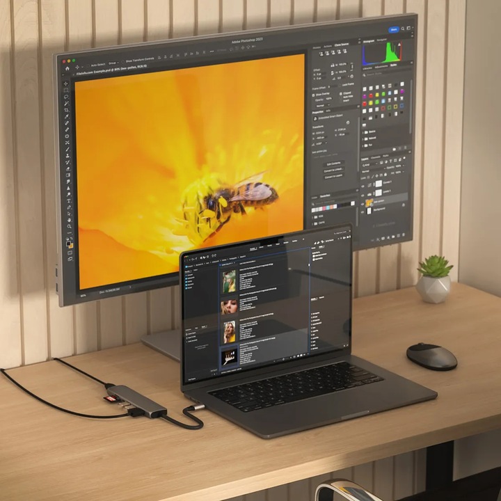Produktbild Satechi Slim 7 Multiport Hub Space Grey (USB-C, 7 Ports)