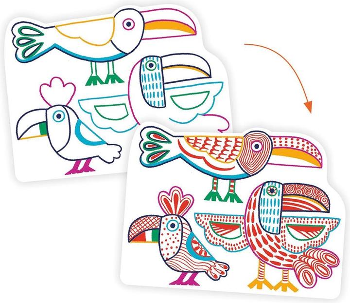 Immagine prodotto Djeco Ausmalbilder verdeckte Farben Wildnisfamilie