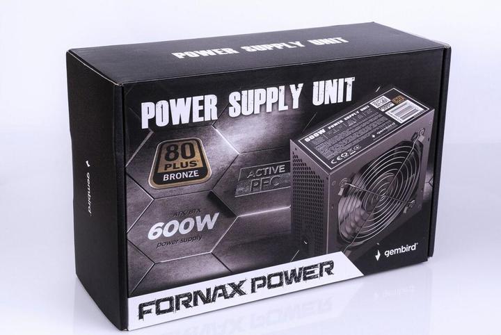 Produktbild Gembird Power supply ATX 80+Bronze aktywne PFC, fan (600 W)