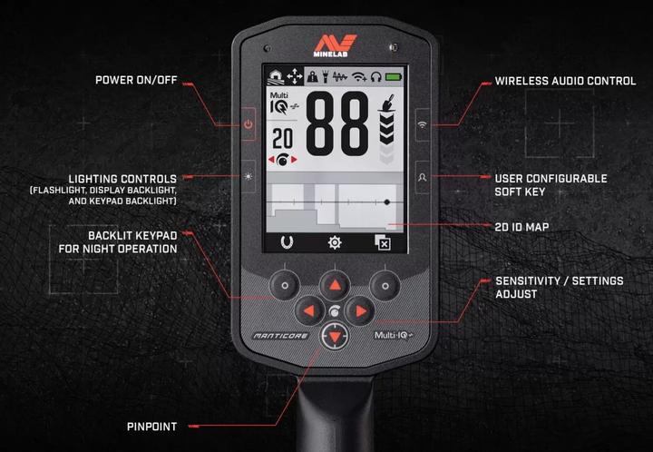 Actual product image Minelab MANTICORE. Metaaldetector specialist.