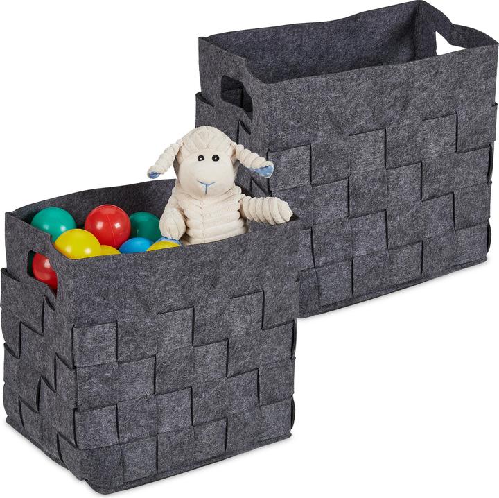 Image du produit Relaxdays 2x panier de rangement (2 x, 30 x 24 x 30 cm)