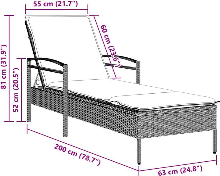 Produktbild vidaXL Sonnenliege (200 cm)