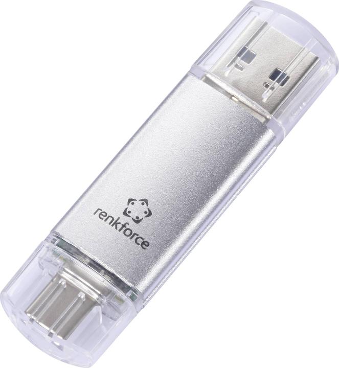 Image du produit Renkforce RF-USBOS-230 Clé USB Retail 64 Go argentée RF-6688140 USB 3.0, USB-C®. (64 Go, USB-C)