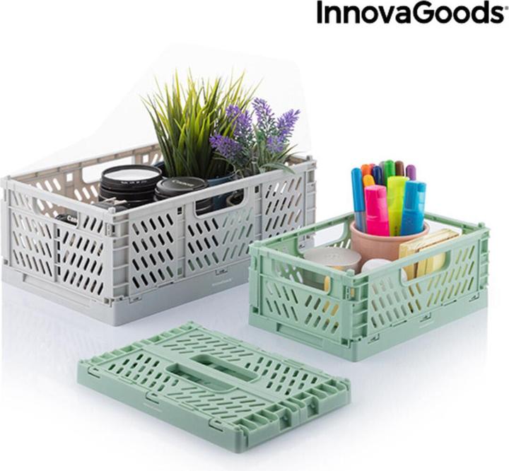 Actual product image InnovaGoods 3x stackable and foldable storage boxes (20 cm, 3x)