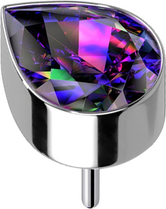 Immagine prodotto Star Piercing Argento senza fili con cristallo a goccia scuro multicolore (senza ottone, Titanio)