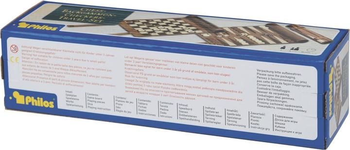 Actual product image Philos Travel Chess Backgammon Checkers Set