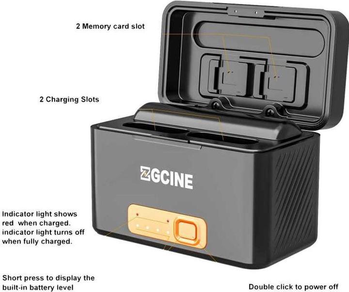 Immagine prodotto ZGCine Sony BX1 Oplaadcase w/ 2X BX1 Battery (PS-BX1-K2) (27PSBX1K200000) (Batteria della fotocamera, Caricabatterie per fotocamere)