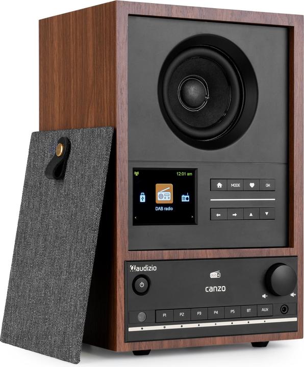 Immagine prodotto Audizio Canzo Internetradio - WiFi radio boekenplank model - Met DAB+, FM en Bluetooth (DAB, DAB, FM, Web radio, Bluetooth, WiFi)