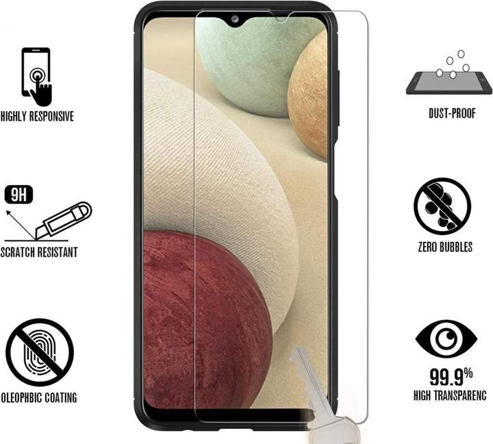 Actual product image Screenguard Samsung Galaxy A12 bulletproof glass protective film Case Friendly Design (1 pcs., Samsung Galaxy A12)