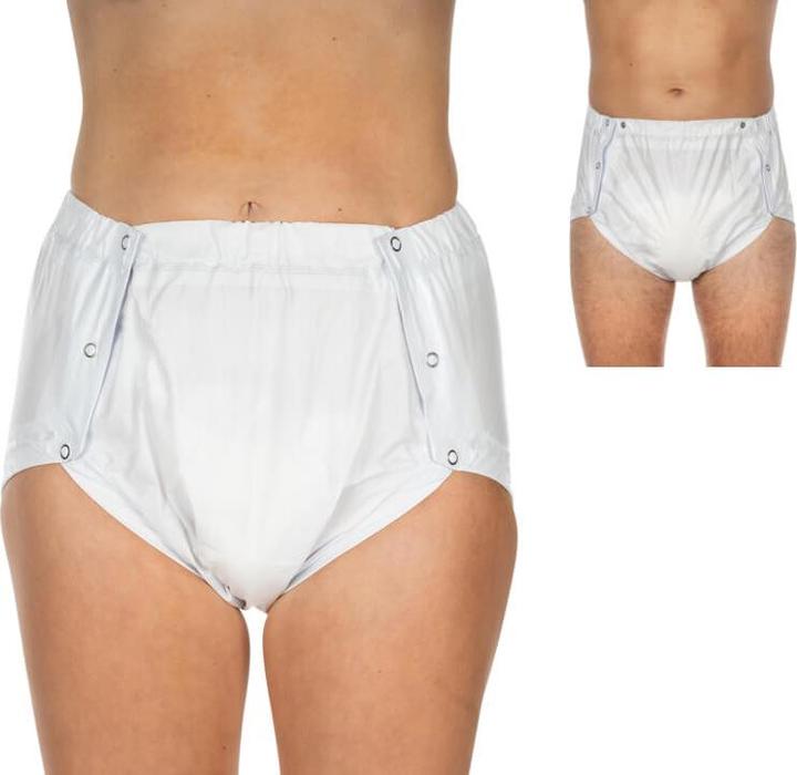 Actual product image Suprima PVC briefs buttonable for ladies & gents white (1 x, M)