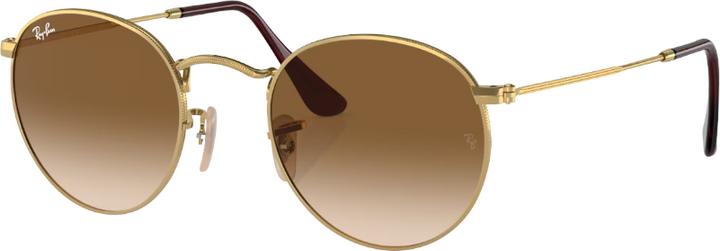 Ray Ban ROUND METAL RB3447 Brown on gold S