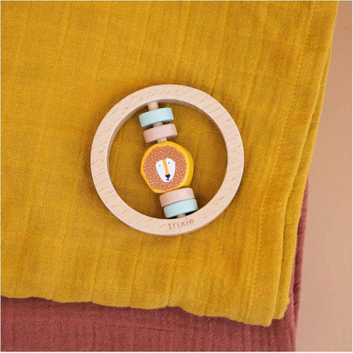 Productafbeelding Trixie Baby Houten ronde rammelaar - Mr Lion